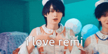 a girl in a nurse outfit says " i love remi "