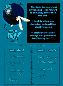 a poster that says " this is my 3rd year doing artfight "