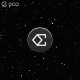 a black circle with a white square in the center is surrounded by stars