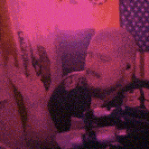 a man with a tattoo on his forehead that says ' california '
