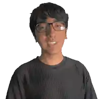 a man wearing glasses and a jeffrey shirt