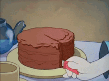 birthday slice cake brown cake