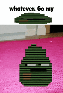 a picture of a pixelated face with the words whatever go my
