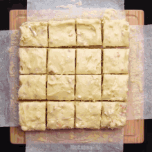 a cutting board with a piece of cake on it that says mr.cakes on it