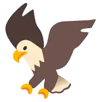 a brown and white bird with a yellow beak