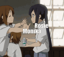 Rosie Hug From Monika Anime Girl Hug GIF - Rosie Hug From Monika Anime Girl Hug Monika Hug GIFs