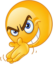 a cartoon smiley face with a very angry expression