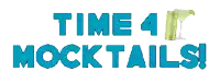 a logo that says time 4 mocktails with a green drink