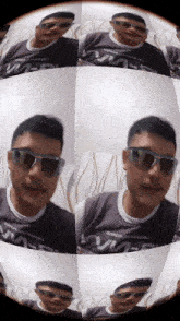 a man wearing sunglasses and a shirt that says v-m-p-i