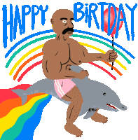 Happy Birthday Dolphin Sticker - Happy Birthday Dolphin Balloon Stickers