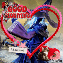 a picture of a witch says good morning