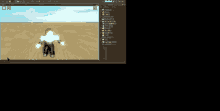 a screenshot of a video game with a shadow of a person in the sand
