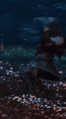 a blurred image of a person in the water