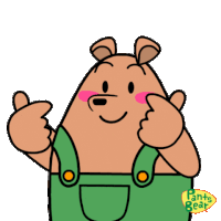 a cartoon of a bear giving a thumbs up