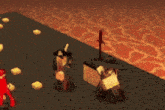 a video game character with a sword and shield is standing on a tiled floor