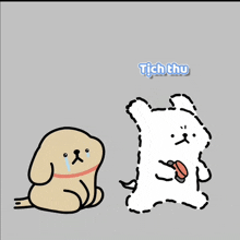 a cartoon of a dog and a teddy bear with the name tịch thu on the bottom