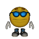 Yellow Floating Sunglasses Cartoon Sticker