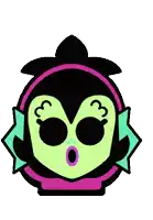 a pixel art drawing of a cartoon character with a drop of water on her head .