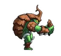 a pixel art drawing of a turtle with a fire coming out of its mouth .