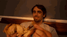 Eating Chicken Microwave GIF - Eating Chicken Microwave Santeria Song Cover GIFs