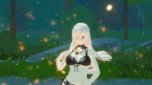 a pixel art of a woman holding a sword with a light coming out of it