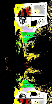 a colorful painting with the words dillon street boy at the top