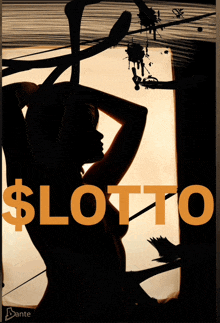 a silhouette of a woman with the word lotto in orange
