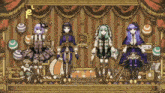 a cartoon drawing of a group of dolls with a sign that says ' s ' on it