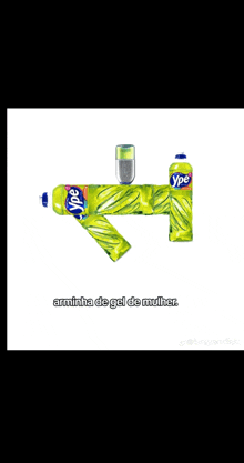 a drawing of a gun made out of bottles of ipe