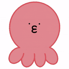 pink cute funny octopus hello