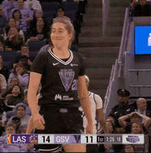 a basketball game between las vegas valkyries and gsv is underway