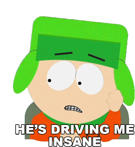 Hes Driving Me Insane Kyle Broflovski Sticker - Hes Driving Me Insane Kyle Broflovski South Park Stickers