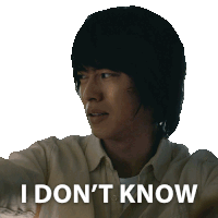 a man with a sticker that says " i don 't know "