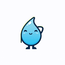 a cartoon drawing of a water drop with a question mark above it 's head