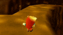 a cartoon character is flying through the air in a video game .