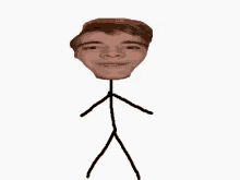 a stick figure with a face on it