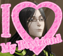 a picture of a man with glasses and the words i love my boyfriend