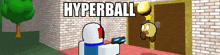 a video game called hyperball is being played by a robot