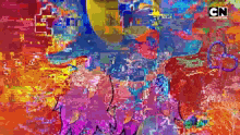 a cartoon network logo is on a colorful painting