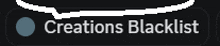 a black background with the words creations blacklist