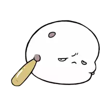 a cartoon drawing of a duck with an angry expression on its face .