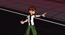a cartoon character with a green glowing hand