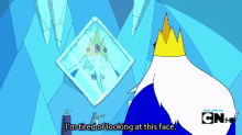 adventure time ice king im tired of looking at this face tired exhausted