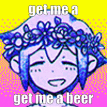 a picture of a girl with a flower crown on her head .