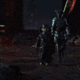 a person in a hat is holding a sword in front of a clock