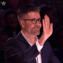Raises Hand Simon Cowell GIF - Raises Hand Simon Cowell Britain'S Got Talent GIFs