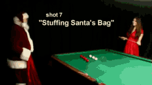 mary avina christmas santa claus billiards trick shot