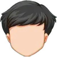 a cartoon illustration of a man without a face with short black hair .