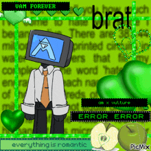 a drawing of a man with a computer head and the words error error