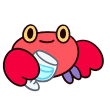 throwing water crabby crab shy shrimp pikaole splash water